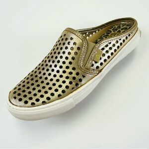 Guess gold perforated sneaker mules Size 7 7.5 slide Casual